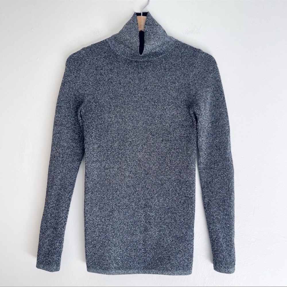 Sandro Metallic Gray/Silver Turtleneck Sweater